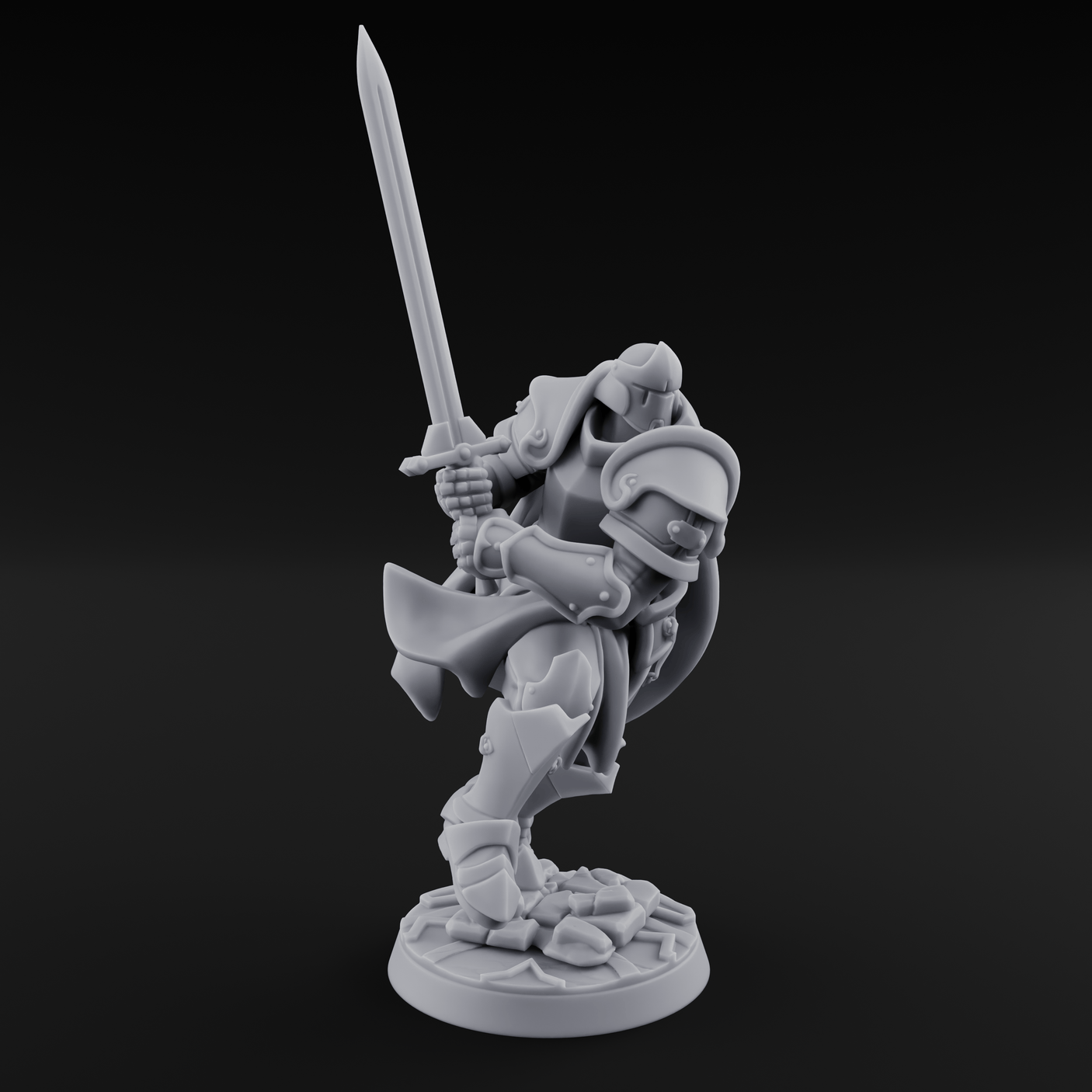 Lunging Forward Human Royal Guard A Miniature for Dungeons and Dragons, Pathfinder or other TTRPGs