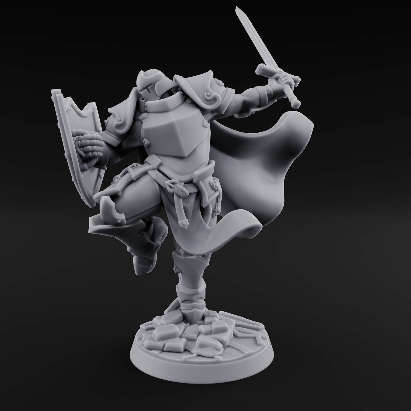 Lunging Forward Human Royal Guards C Miniature for Dungeons and Dragons, Pathfinder or other TTRPGs