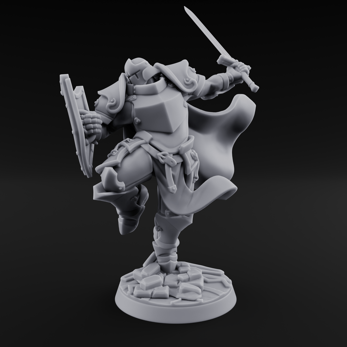Lunging Forward Human Royal Guards C Miniature for Dungeons and Dragons, Pathfinder or other TTRPGs