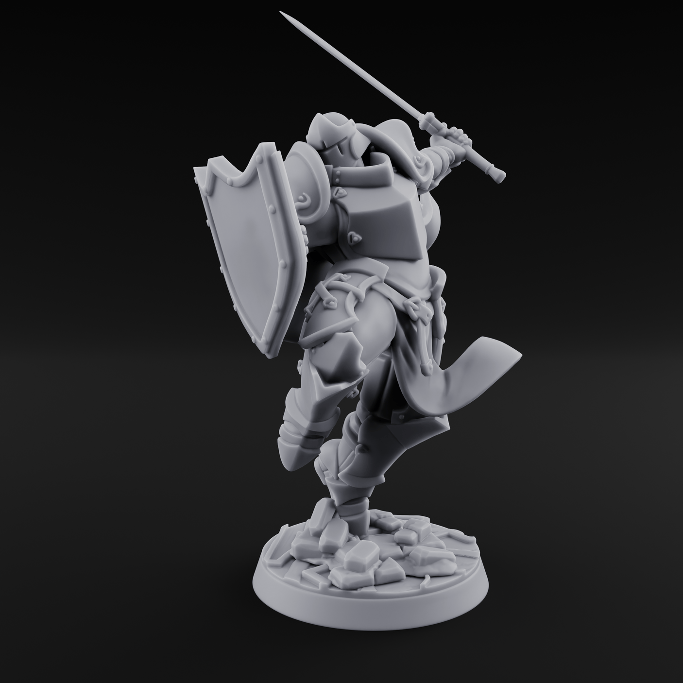Lunging Forward Human Royal Guards C Miniature for Dungeons and Dragons, Pathfinder or other TTRPGs