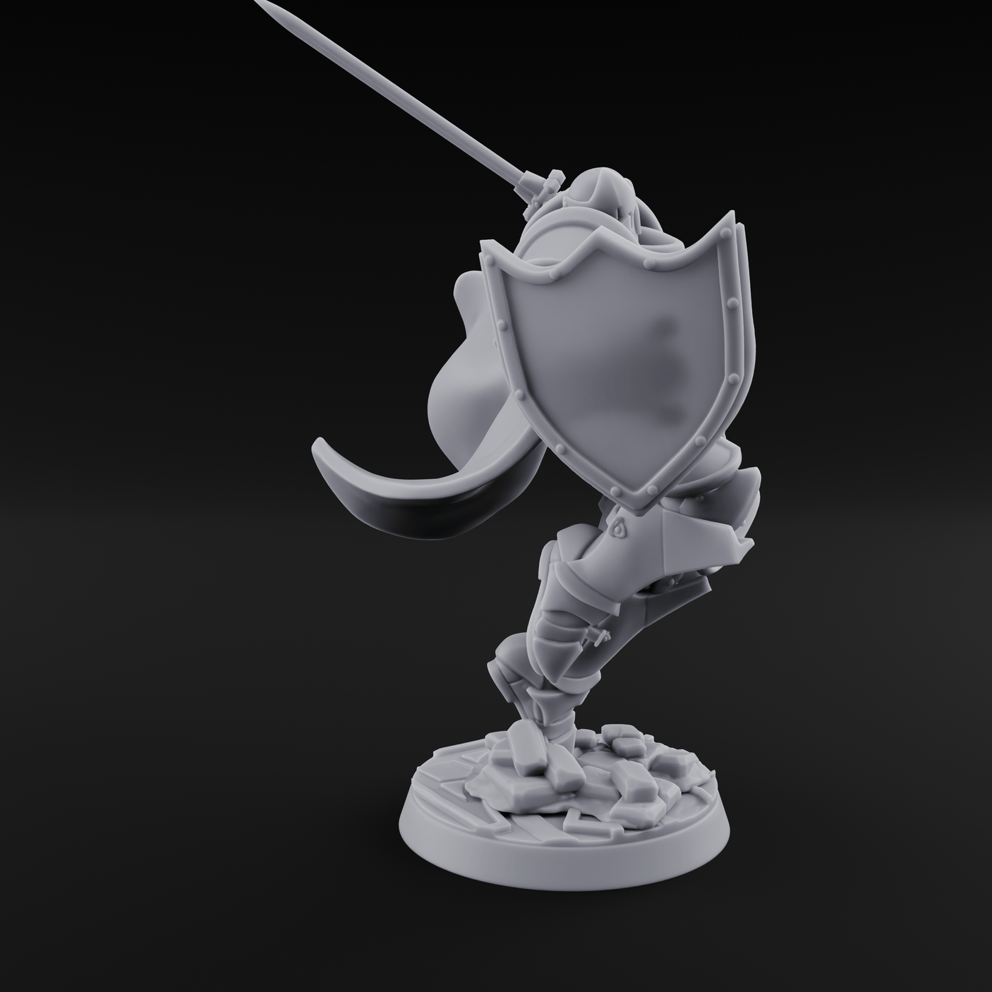 Lunging Forward Human Royal Guards C Miniature for Dungeons and Dragons, Pathfinder or other TTRPGs