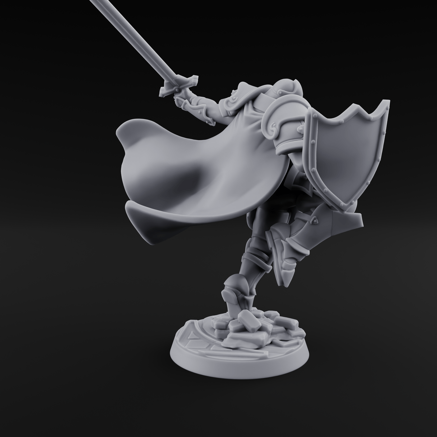 Lunging Forward Human Royal Guards C Miniature for Dungeons and Dragons, Pathfinder or other TTRPGs