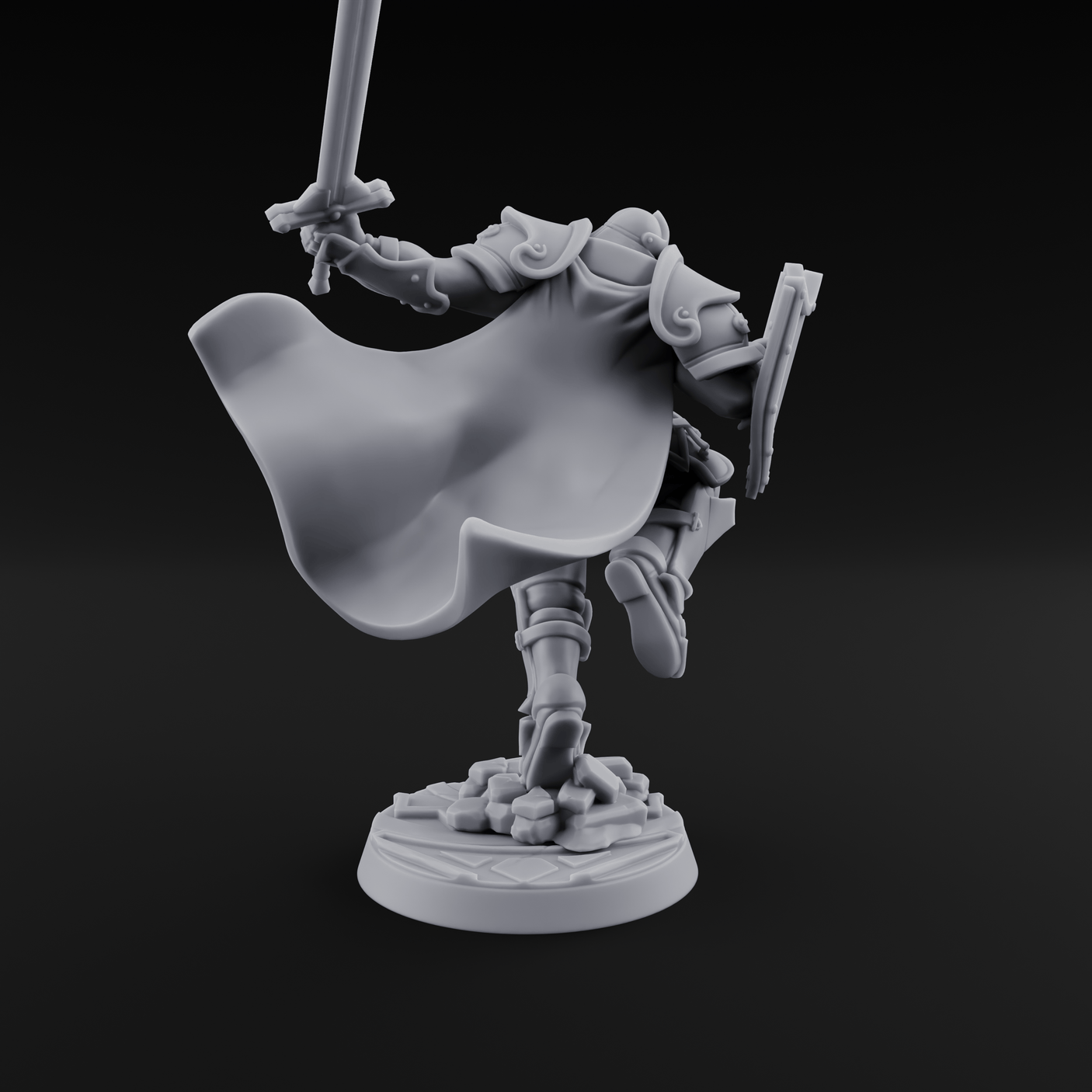 Lunging Forward Human Royal Guards C Miniature for Dungeons and Dragons, Pathfinder or other TTRPGs
