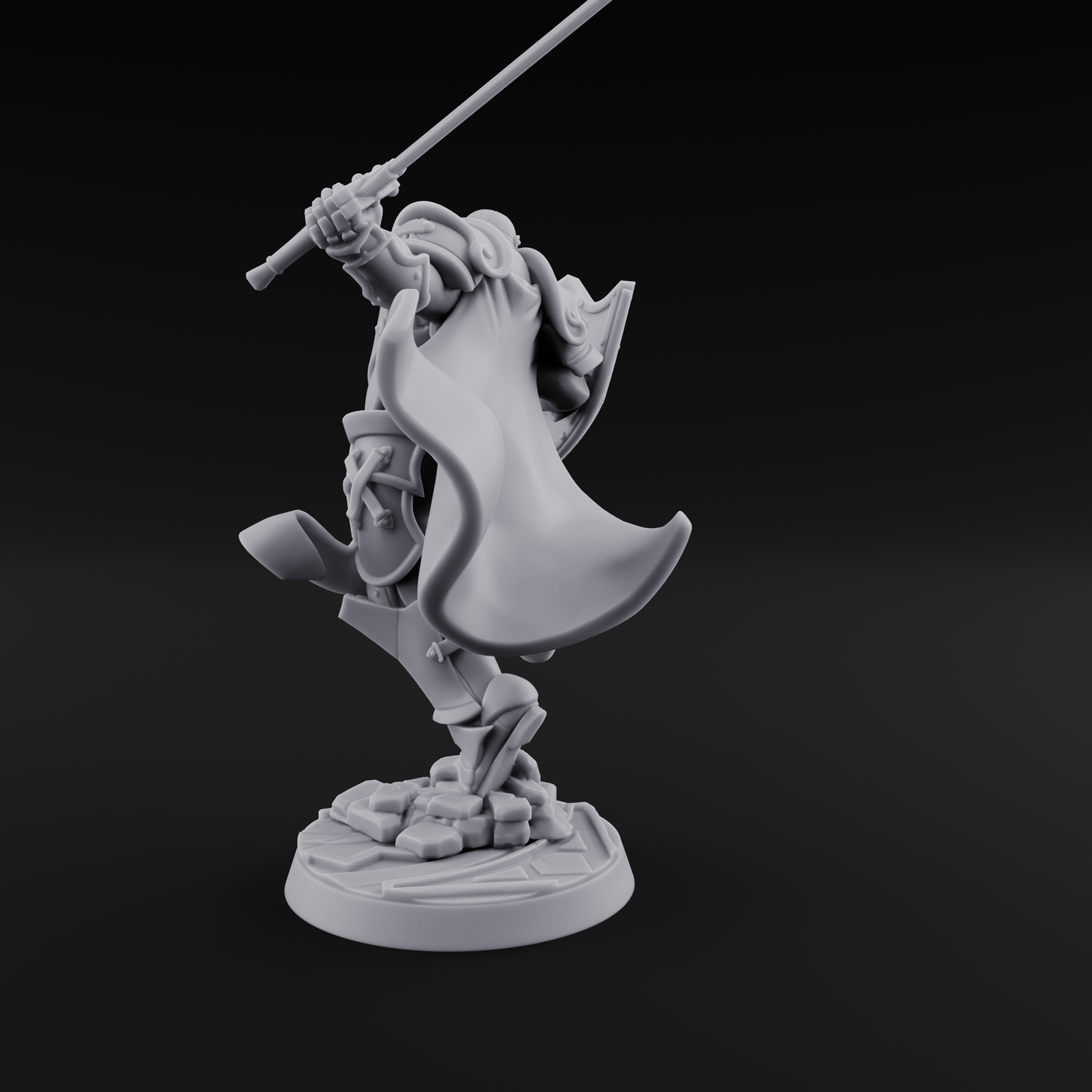 Lunging Forward Human Royal Guards C Miniature for Dungeons and Dragons, Pathfinder or other TTRPGs