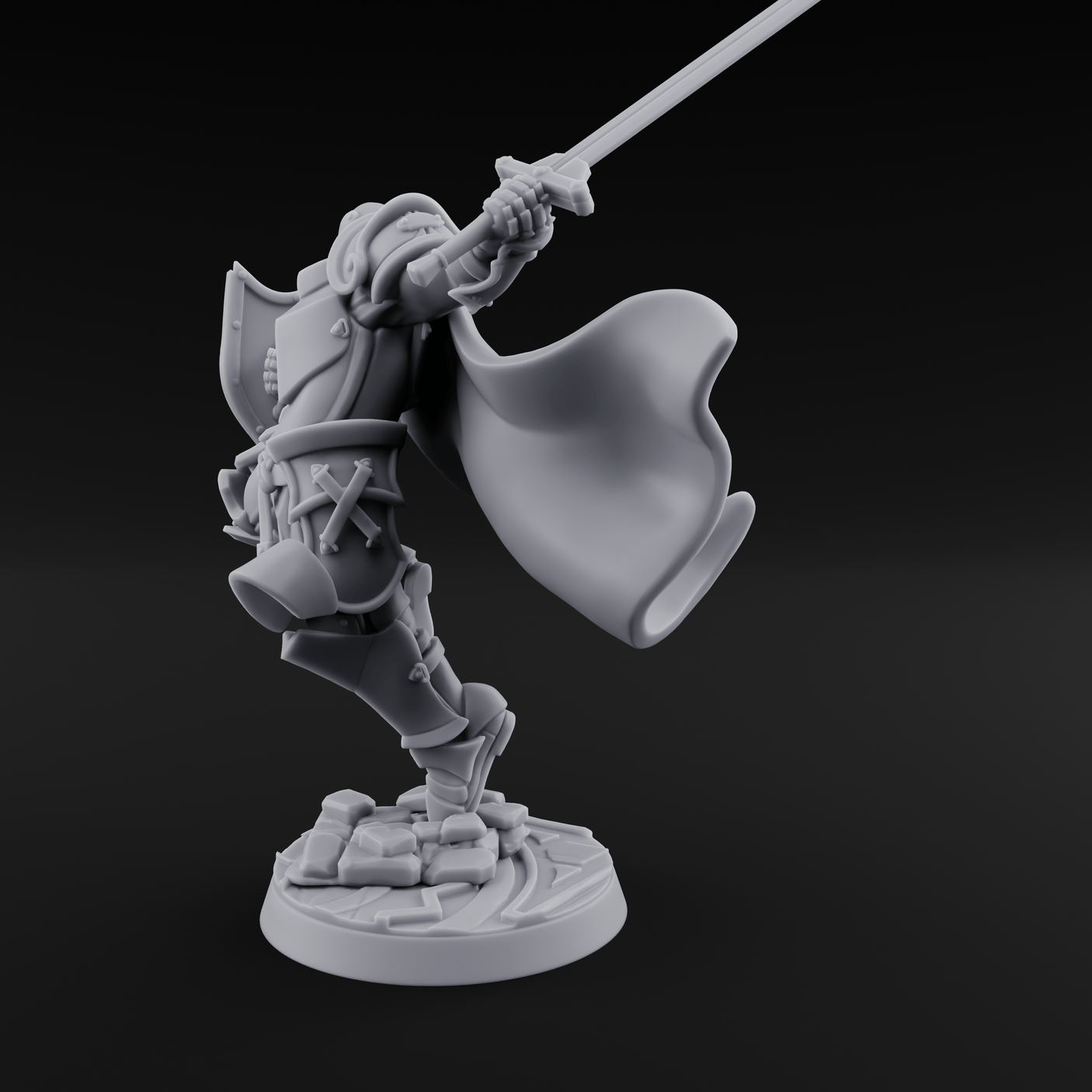 Lunging Forward Human Royal Guards C Miniature for Dungeons and Dragons, Pathfinder or other TTRPGs
