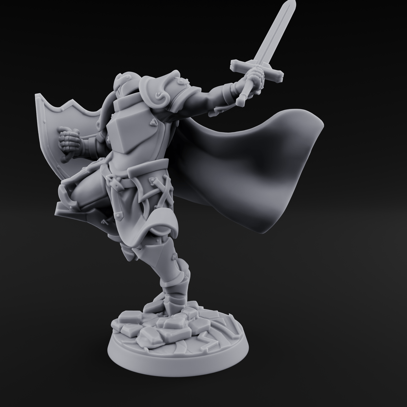 Lunging Forward Human Royal Guards C Miniature for Dungeons and Dragons, Pathfinder or other TTRPGs