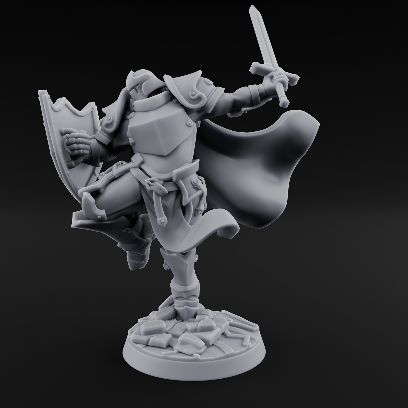 Lunging Forward Human Royal Guards C Miniature for Dungeons and Dragons, Pathfinder or other TTRPGs