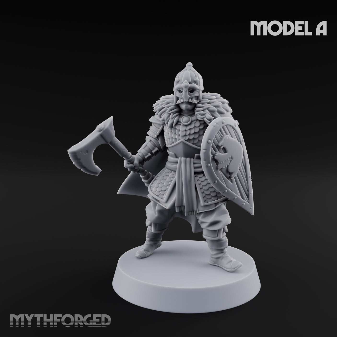 Scale-Clad Axe-Wielding Northern Warriors Miniature for Dungeons and Dragons, Pathfinder or other TTRPGs