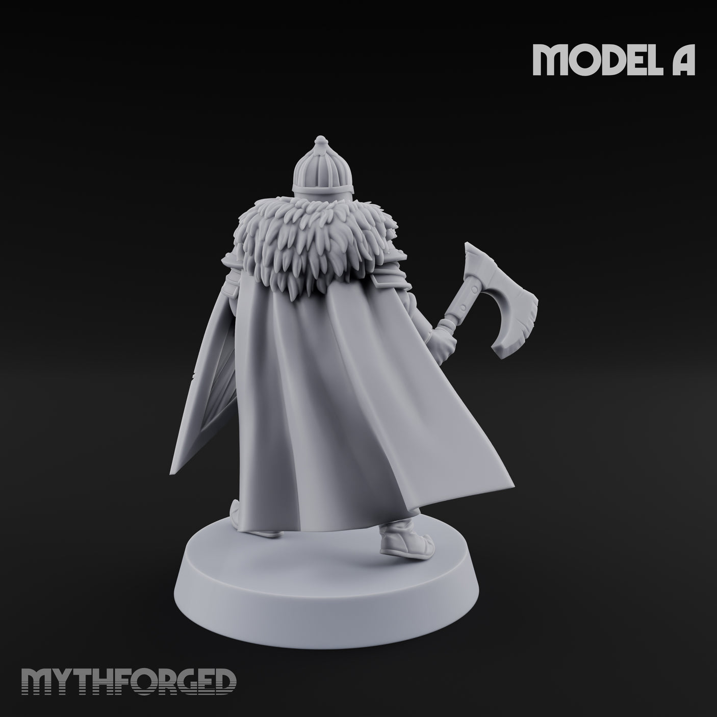 Scale-Clad Axe-Wielding Northern Warrior A Miniature for Dungeons and Dragons, Pathfinder or other TTRPGs