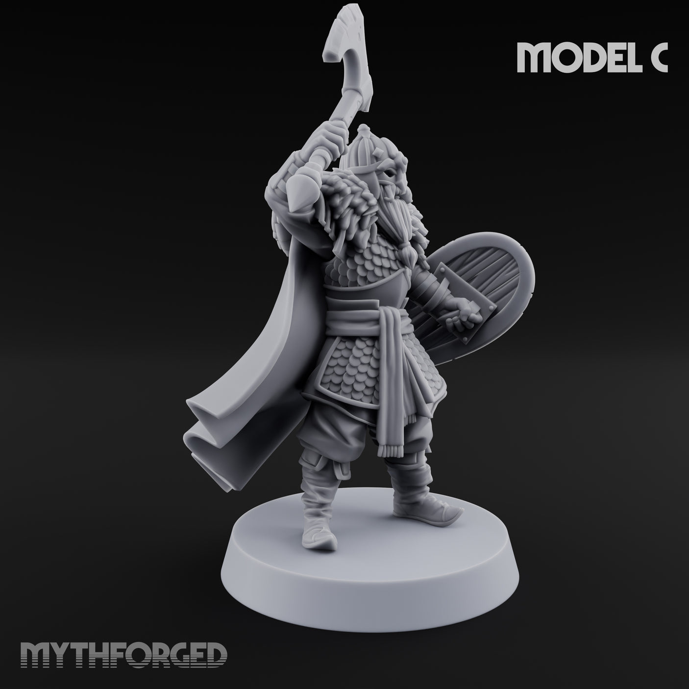 Scale-Clad Axe-Wielding Northern Warrior C Miniature for Dungeons and Dragons, Pathfinder or other TTRPGs