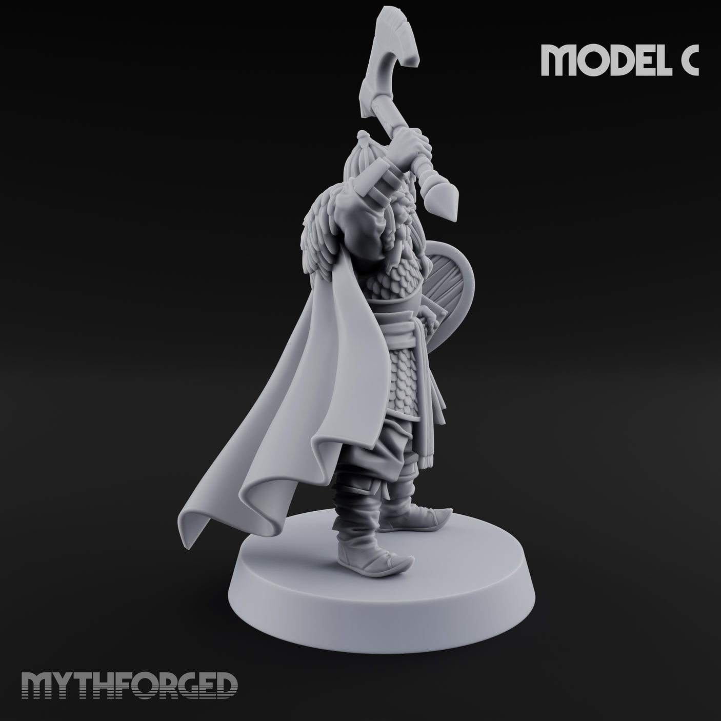 Scale-Clad Axe-Wielding Northern Warrior C Miniature for Dungeons and Dragons, Pathfinder or other TTRPGs