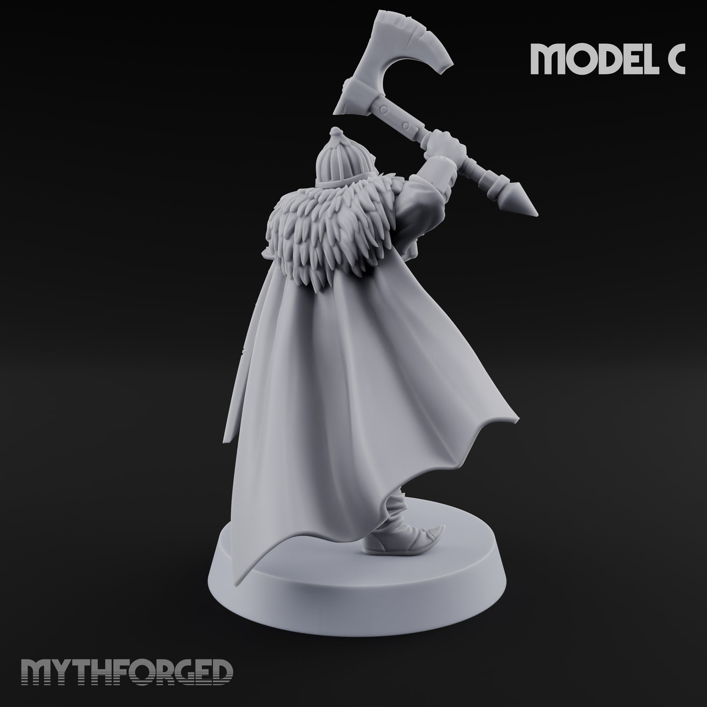 Scale-Clad Axe-Wielding Northern Warrior C Miniature for Dungeons and Dragons, Pathfinder or other TTRPGs