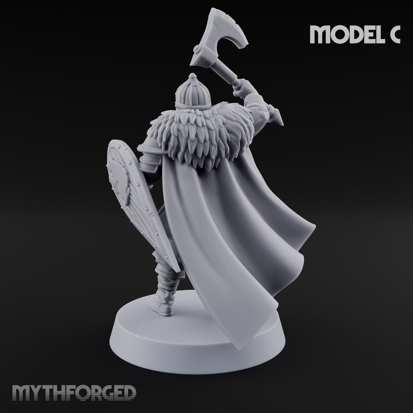 Scale-Clad Axe-Wielding Northern Warrior C Miniature for Dungeons and Dragons, Pathfinder or other TTRPGs