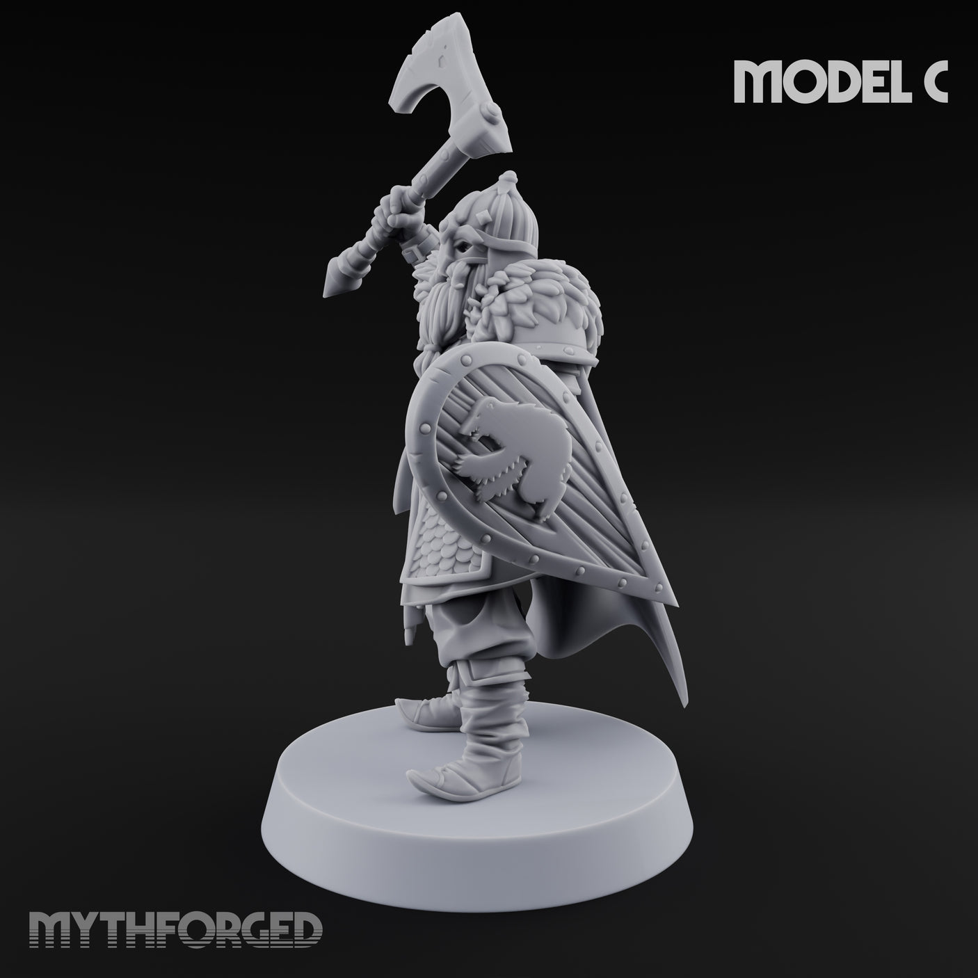 Scale-Clad Axe-Wielding Northern Warrior C Miniature for Dungeons and Dragons, Pathfinder or other TTRPGs
