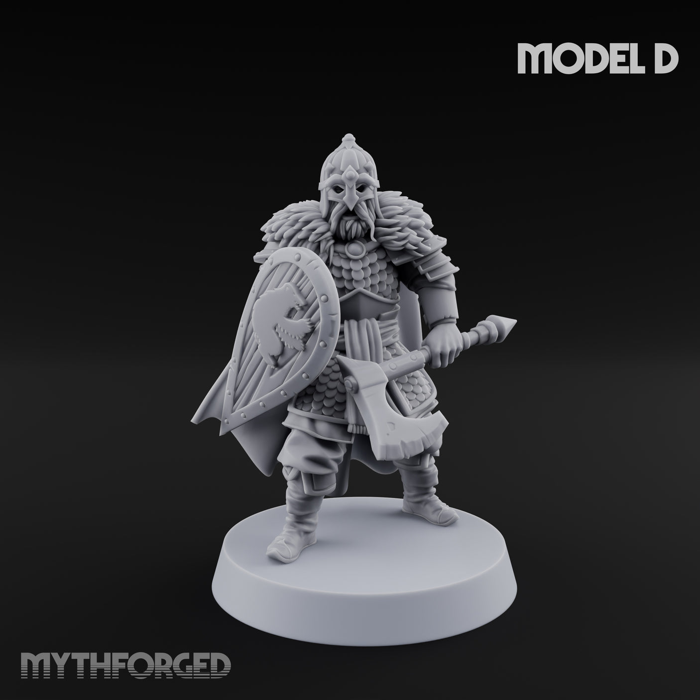 Scale-Clad Axe-Wielding Northern Warriors Miniature for Dungeons and Dragons, Pathfinder or other TTRPGs