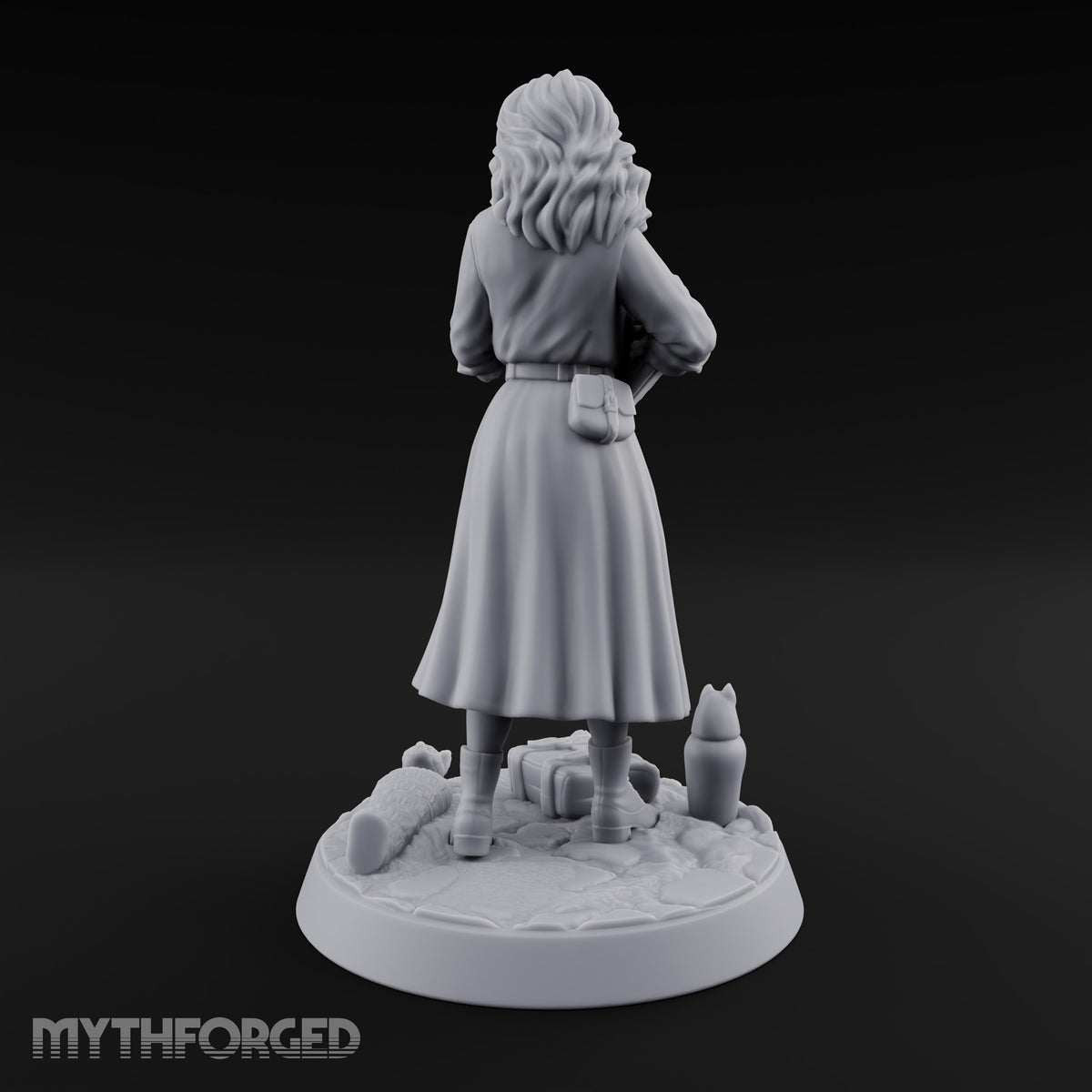Clutching Her Research Human Scholar Miniature for Dungeons and Dragons, Pathfinder or other TTRPGs