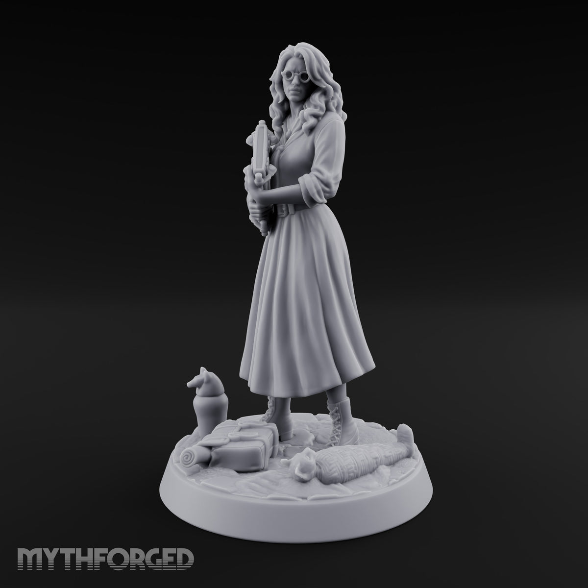 Clutching Her Research Human Scholar Miniature for Dungeons and Dragons, Pathfinder or other TTRPGs
