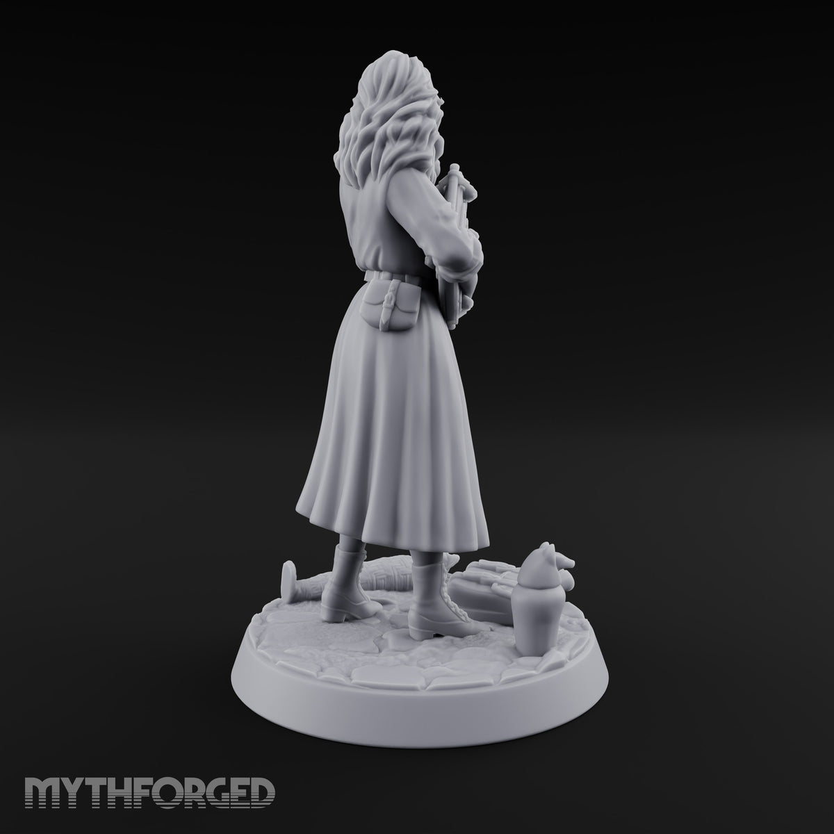 Clutching Her Research Human Scholar Miniature for Dungeons and Dragons, Pathfinder or other TTRPGs
