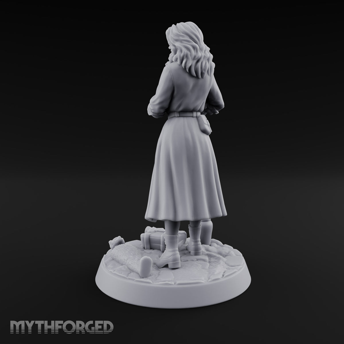 Clutching Her Research Human Scholar Miniature for Dungeons and Dragons, Pathfinder or other TTRPGs