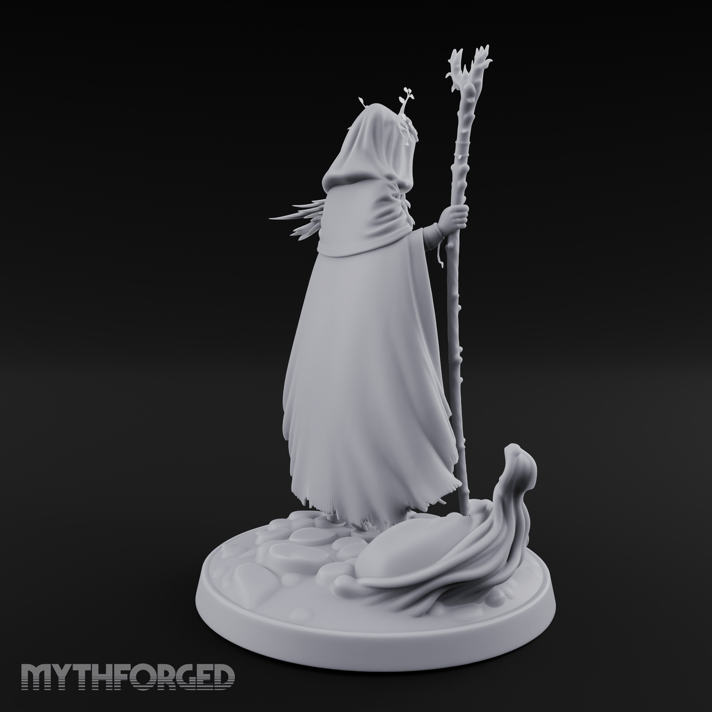 Antlers Crowned Commanding Fey Lord Druid Miniature for Dungeons and Dragons, Pathfinder or other TTRPGs