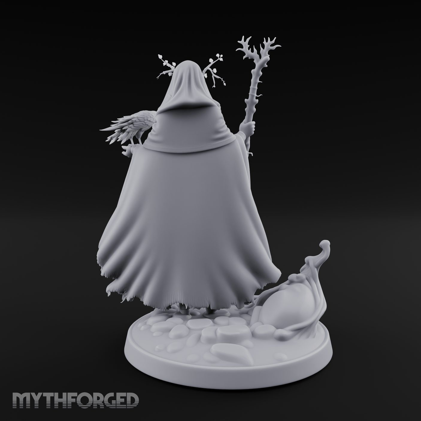 Antlers Crowned Commanding Fey Lord Druid Miniature for Dungeons and Dragons, Pathfinder or other TTRPGs