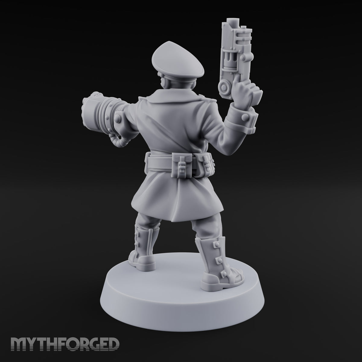 Orders Delivered by Fist Human Masked Officer with Pistol and Power Fist — Fist and Pistol 1