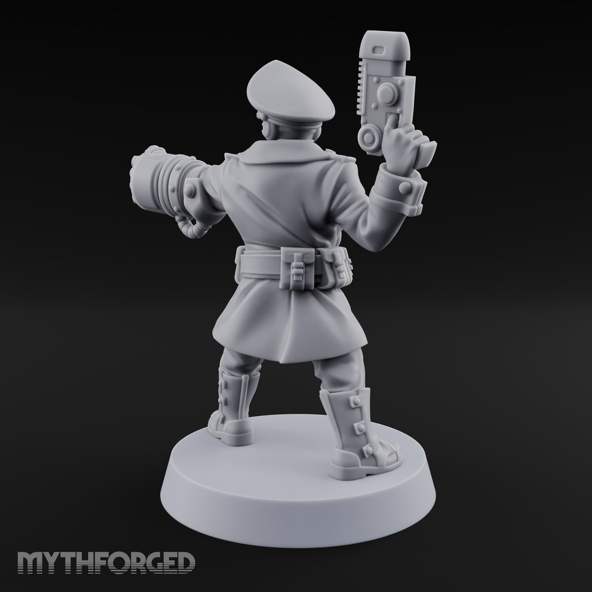 Orders Delivered by Fist Human Masked Officer with Pistol and Power Fist — Fist and Pistol 2