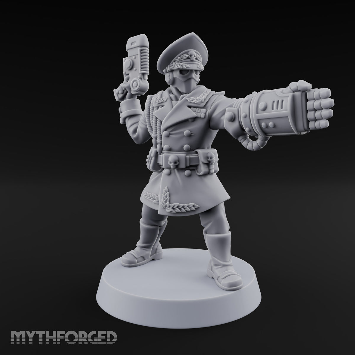 Orders Delivered by Fist Human Masked Officer with Pistol and Power Fist — Fist and Pistol 2