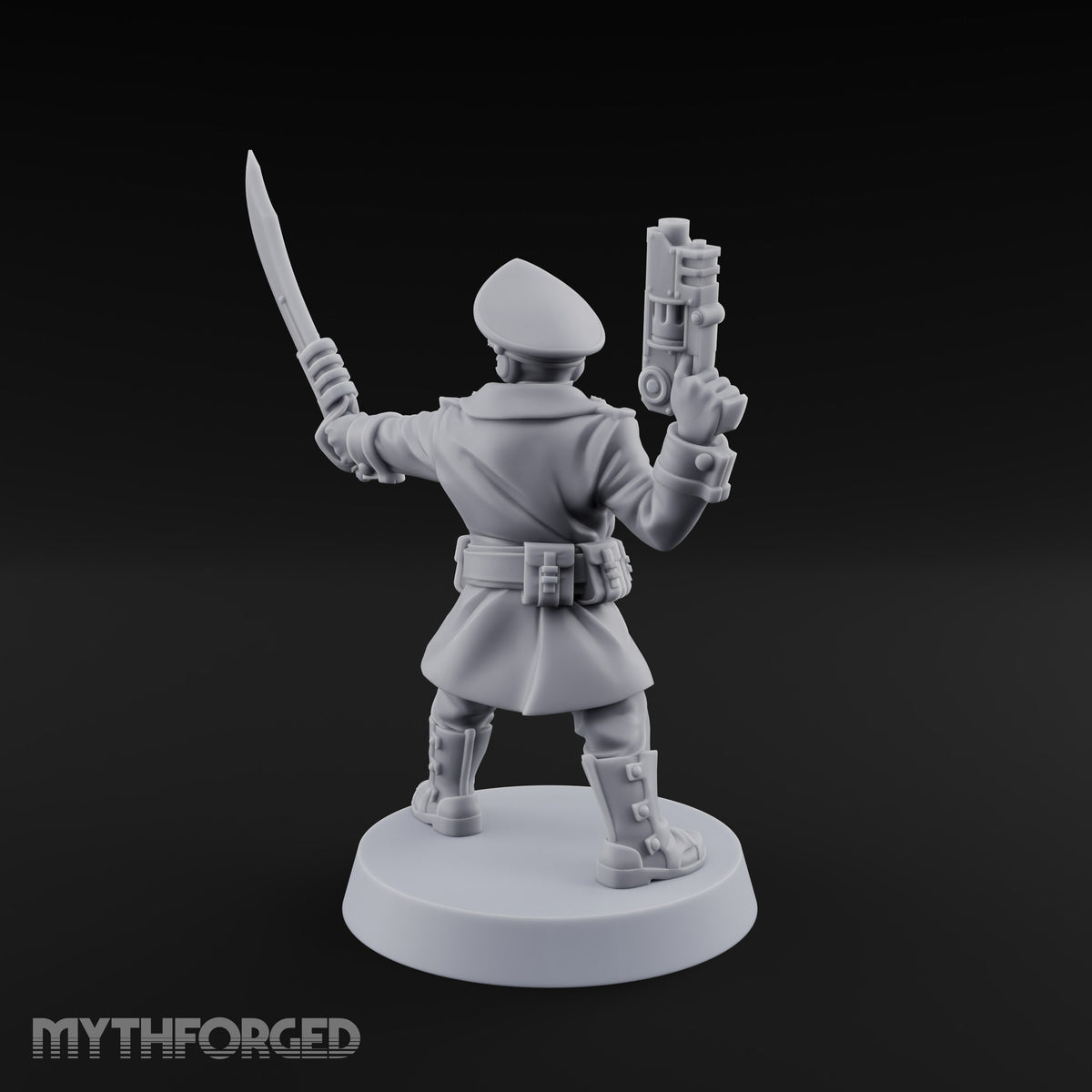 Orders Delivered by Fist Human Masked Officer with Pistol and Power Fist — Sword and Pistol 1