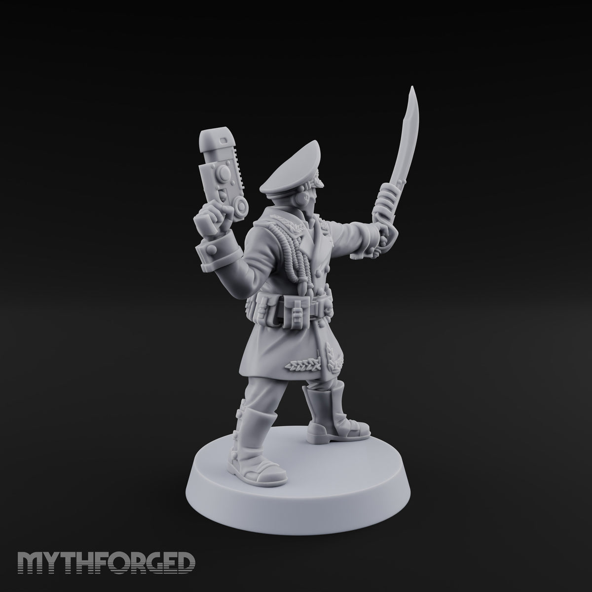 Orders Delivered by Fist Human Masked Officer with Pistol and Power Fist — Sword and Pistol 2