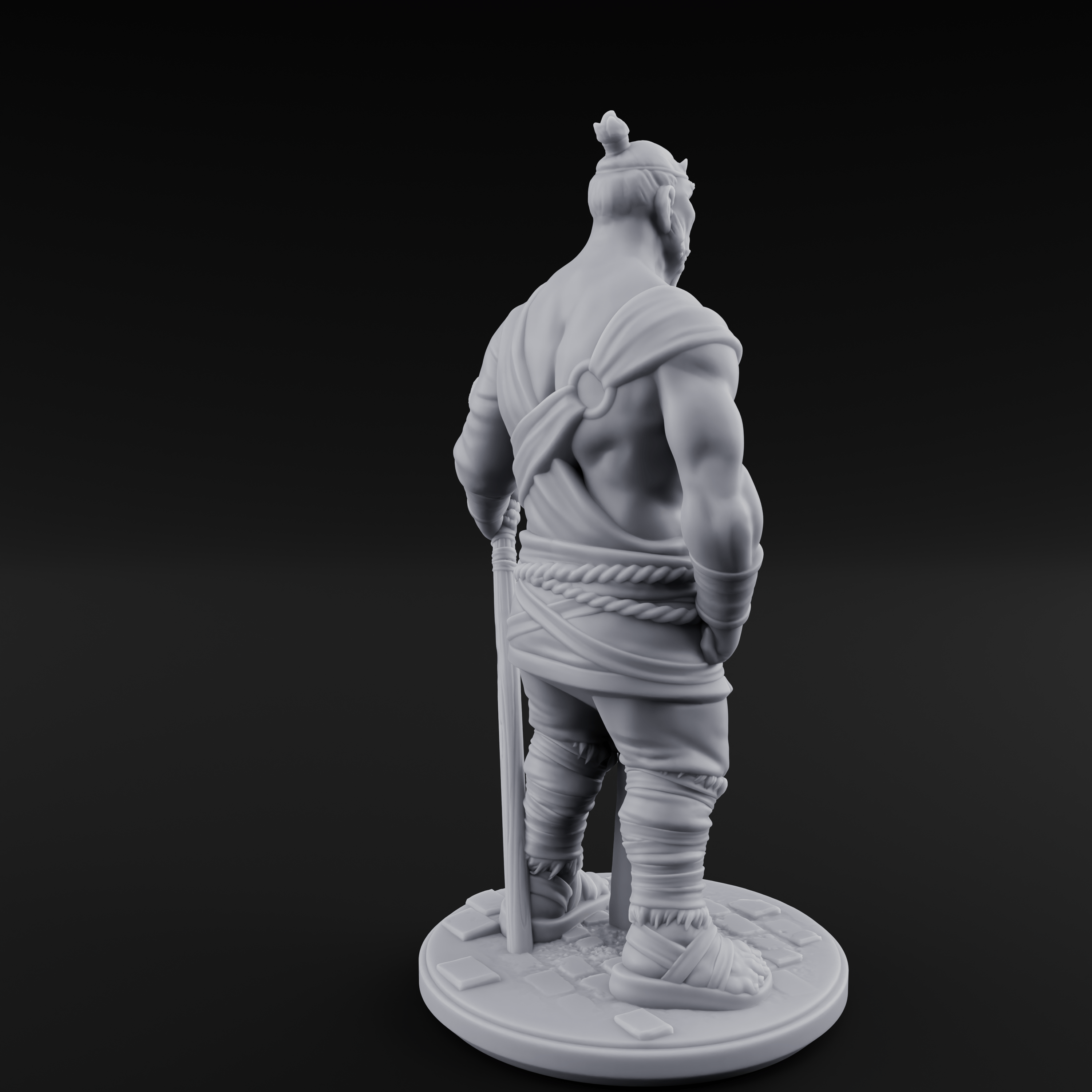 Torch Leaning Human Monk A