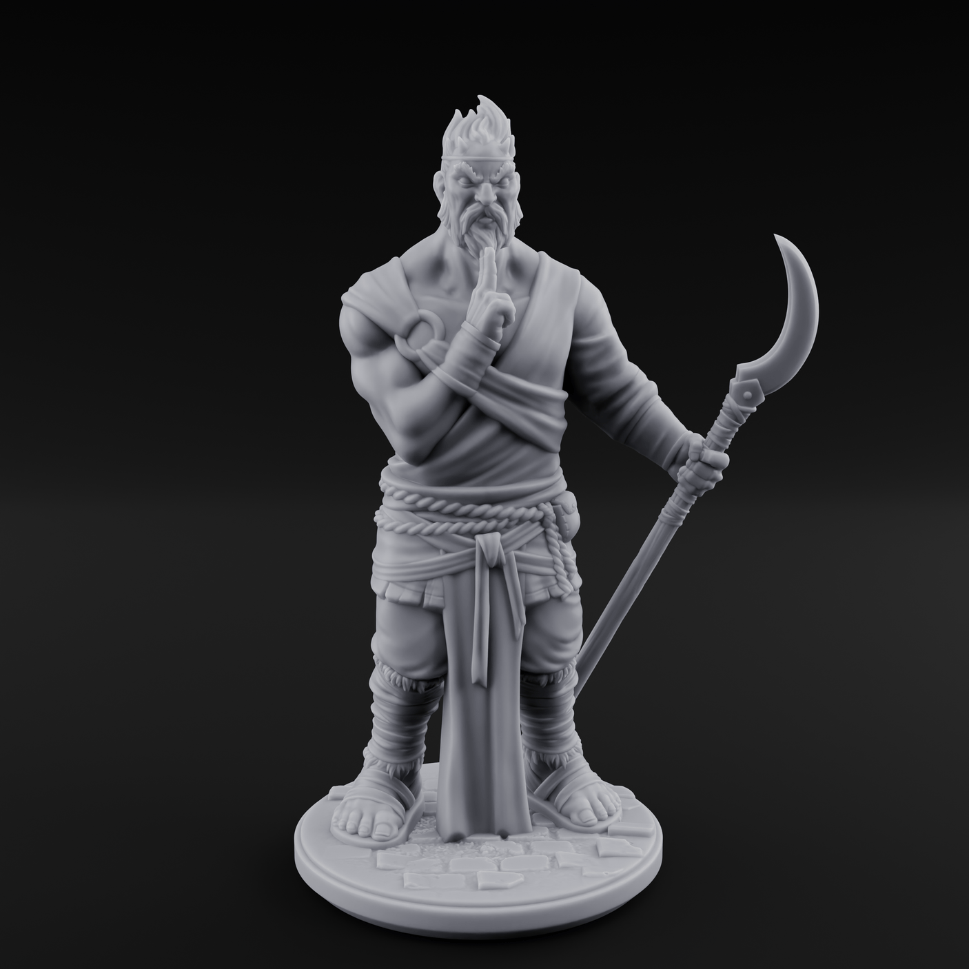 Torch Leaning Human Monks Miniature for Dungeons and Dragons, Pathfinder or other TTRPGs