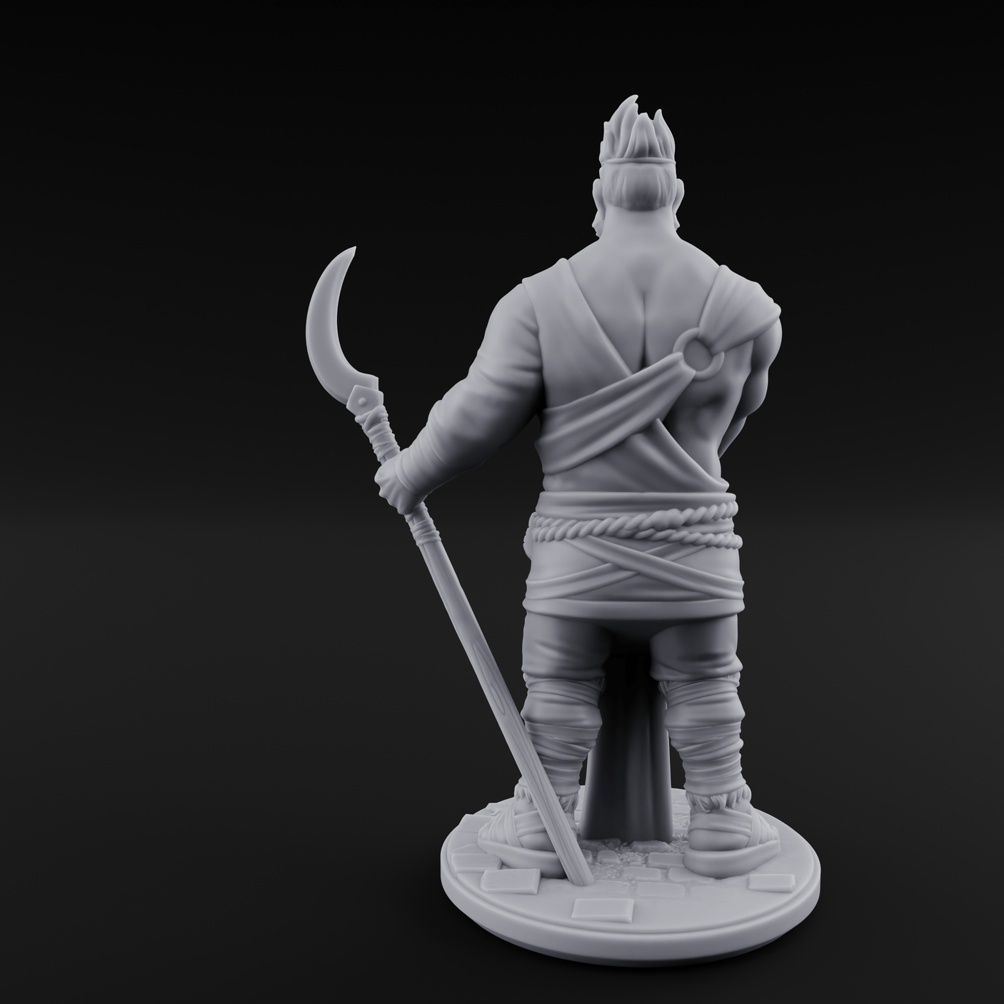 Torch Leaning Human Monk B Miniature for Dungeons and Dragons, Pathfinder or other TTRPGs