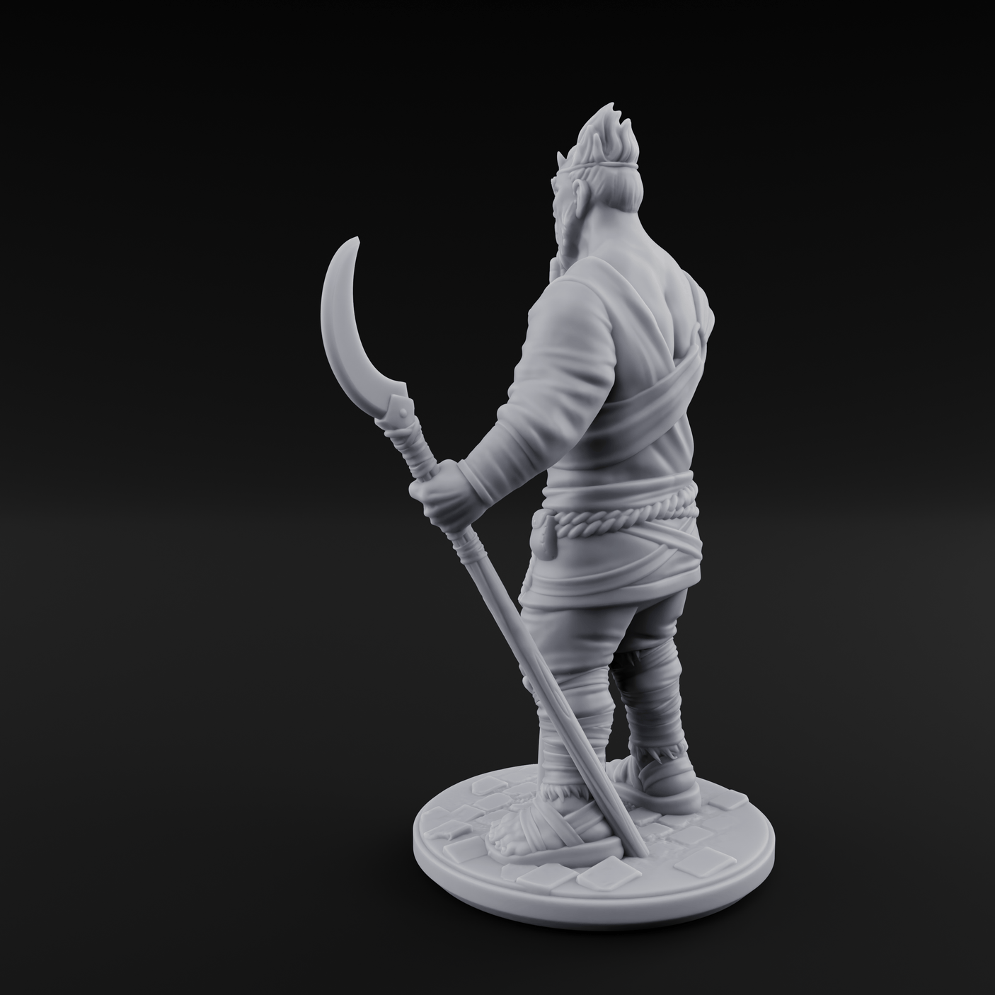 Torch Leaning Human Monk B Miniature for Dungeons and Dragons, Pathfinder or other TTRPGs