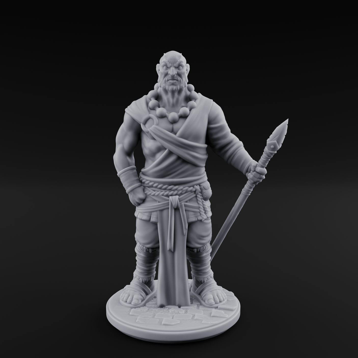Torch Leaning Human Monks Miniature for Dungeons and Dragons, Pathfinder or other TTRPGs