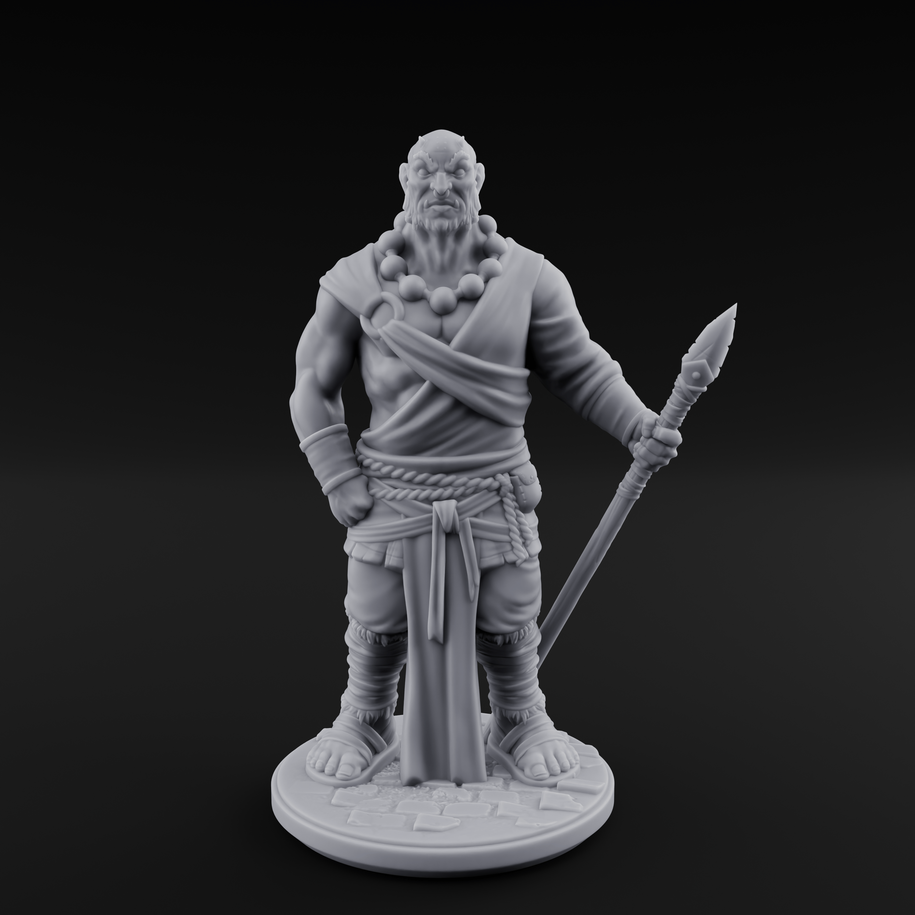 Torch Leaning Human Monk C