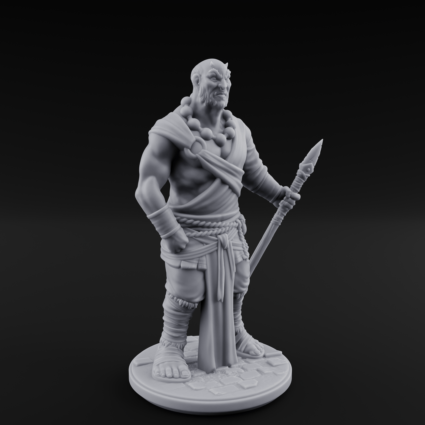 Torch Leaning Human Monks Miniature for Dungeons and Dragons, Pathfinder or other TTRPGs