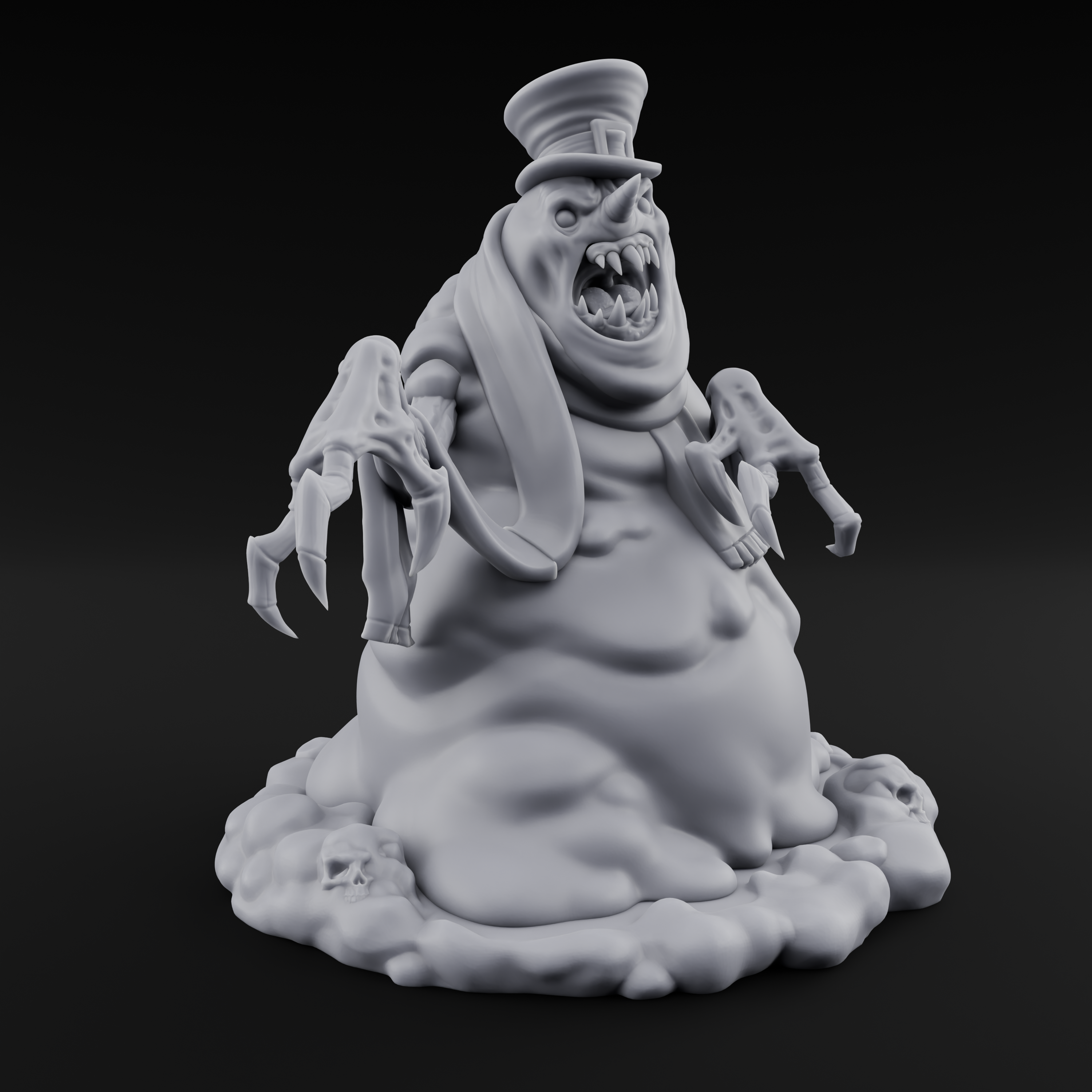Skull Hoarding Top Hat Evil Snowman