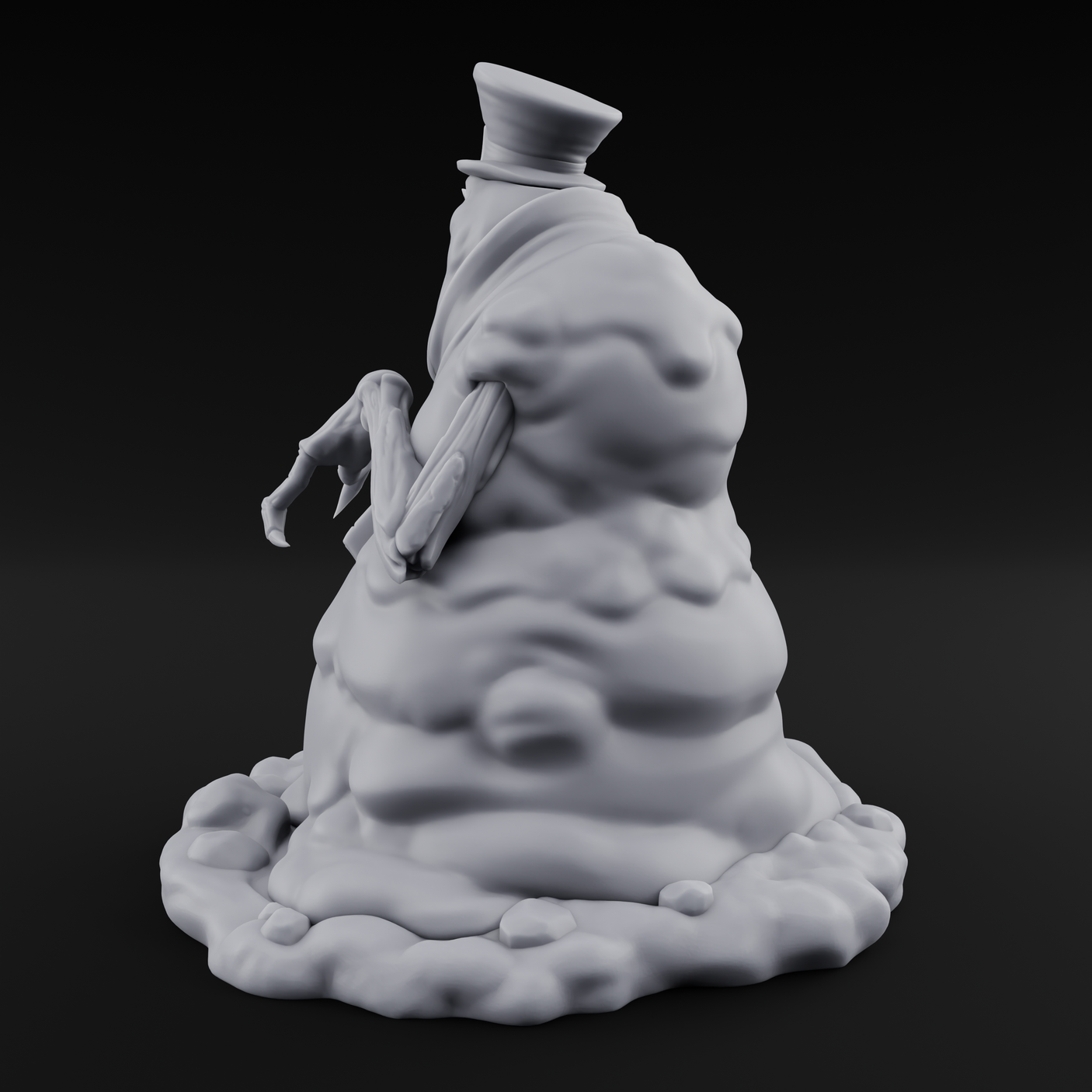 Skull Hoarding Top Hat Evil Snowman Miniature for Dungeons and Dragons, Pathfinder or other TTRPGs