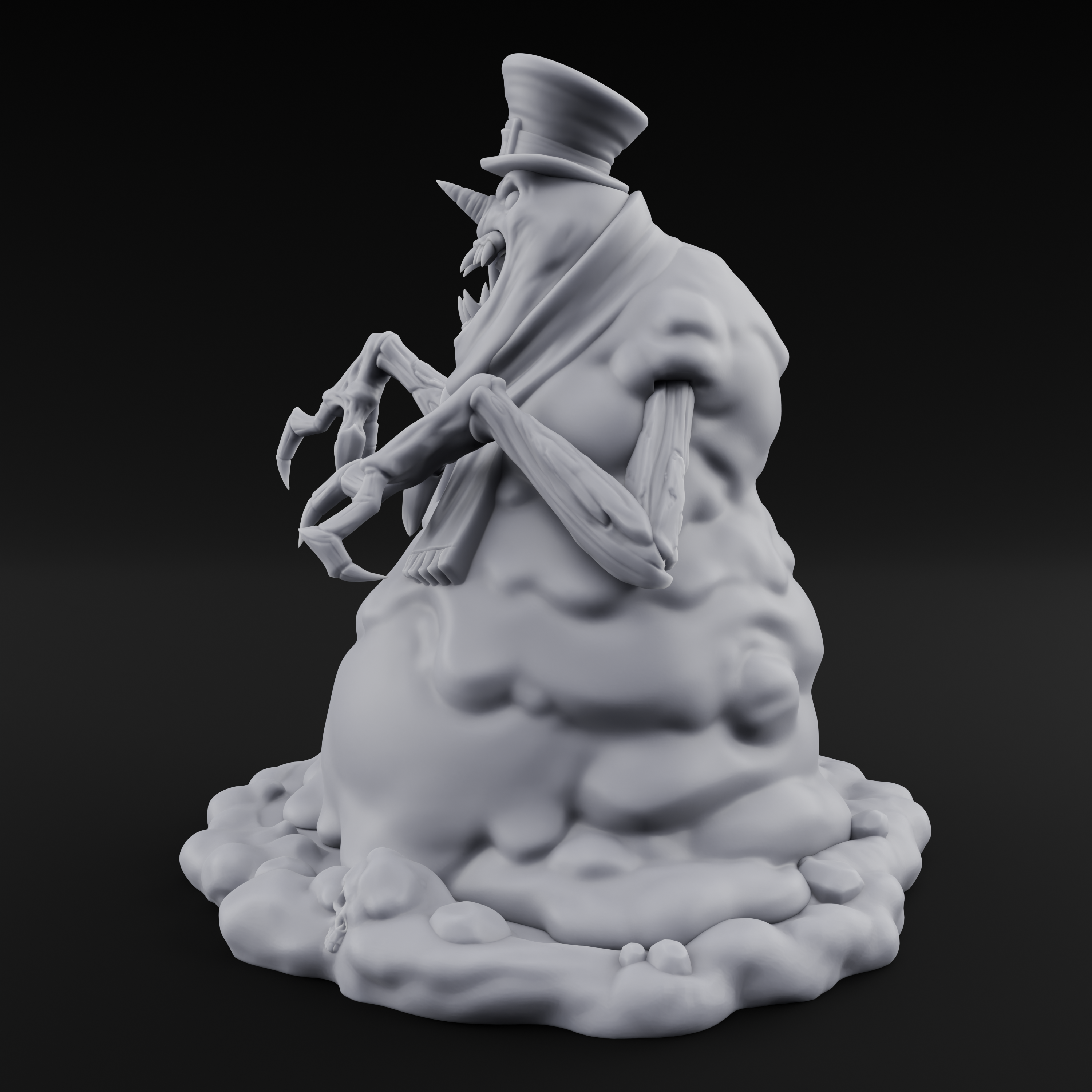 Skull Hoarding Top Hat Evil Snowman