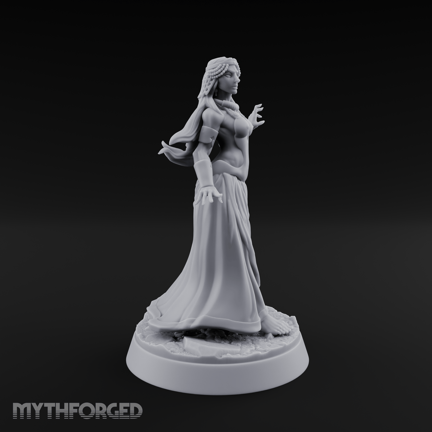 Hands Gesturing Freely Human Enchantress Miniature for Dungeons and Dragons, Pathfinder or other TTRPGs