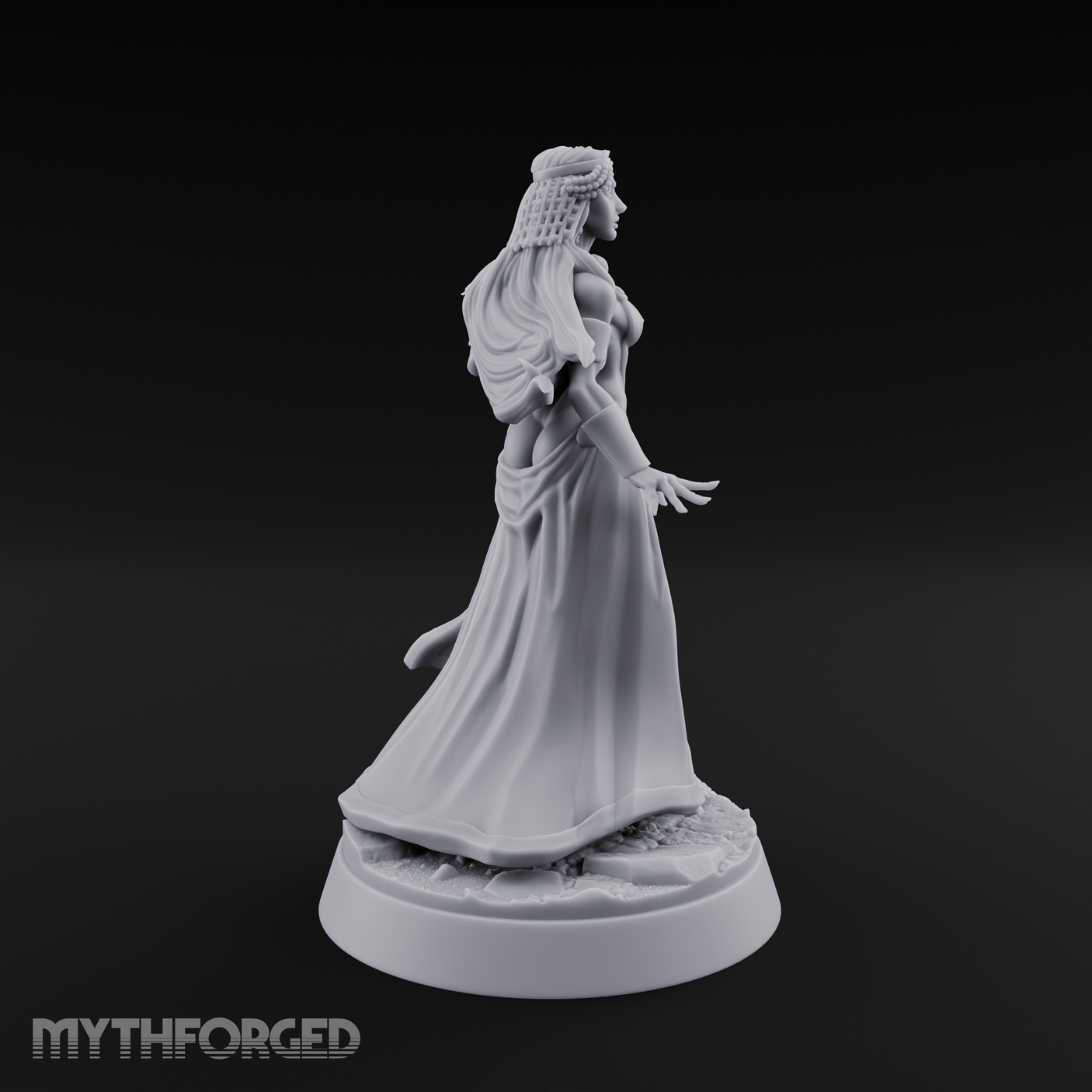 Hands Gesturing Freely Human Enchantress Miniature for Dungeons and Dragons, Pathfinder or other TTRPGs