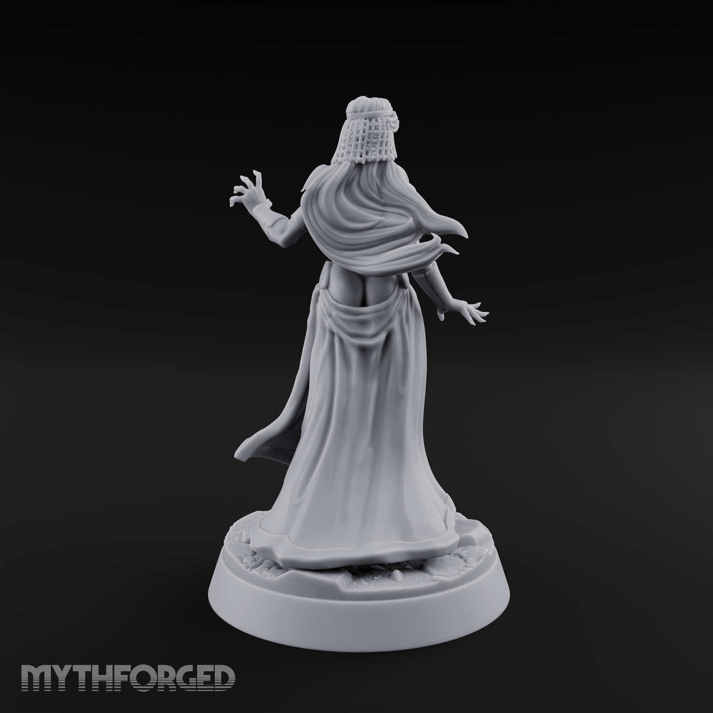 Hands Gesturing Freely Human Enchantress Miniature for Dungeons and Dragons, Pathfinder or other TTRPGs