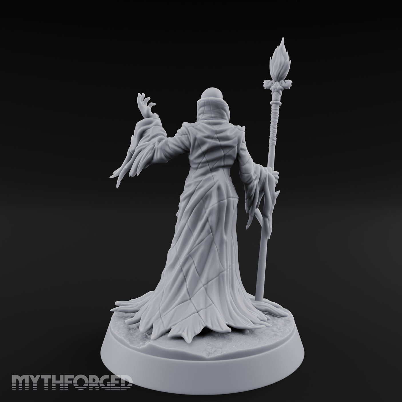 Grand Robed Human Wizard Miniature for Dungeons and Dragons, Pathfinder or other TTRPGs