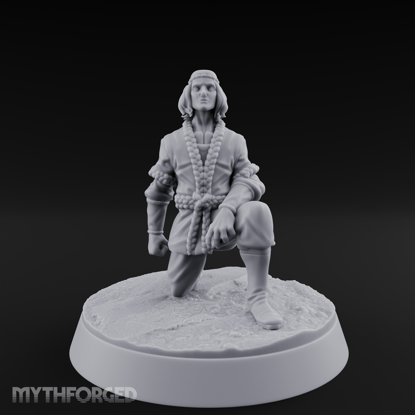 Kneeling In Contemplation Human Noble Miniature for Dungeons and Dragons, Pathfinder or other TTRPGs