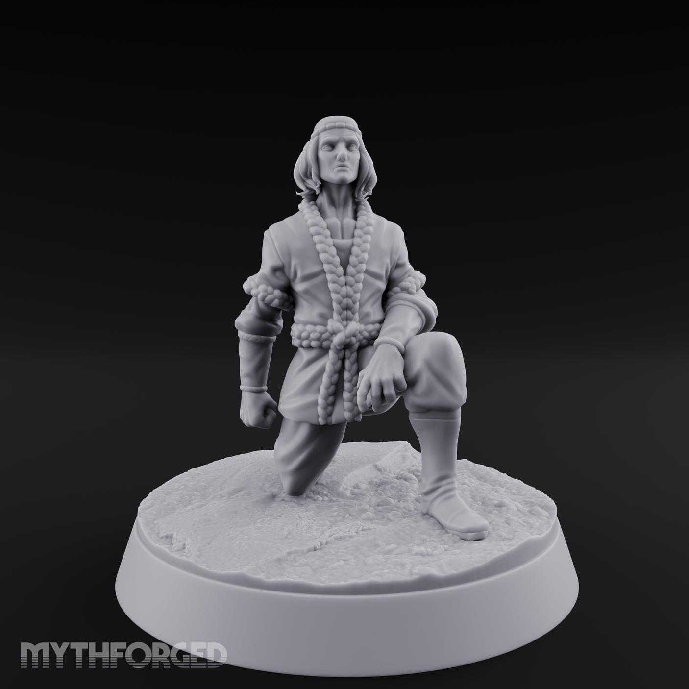 Kneeling In Contemplation Human Noble Miniature for Dungeons and Dragons, Pathfinder or other TTRPGs
