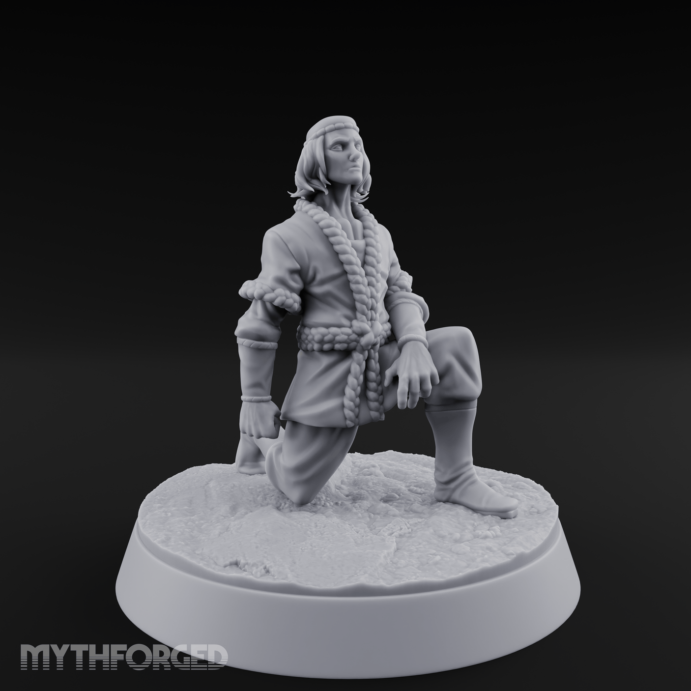 Kneeling In Contemplation Human Noble Miniature for Dungeons and Dragons, Pathfinder or other TTRPGs