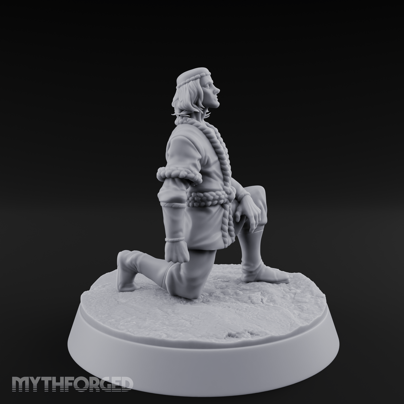 Kneeling In Contemplation Human Noble Miniature for Dungeons and Dragons, Pathfinder or other TTRPGs