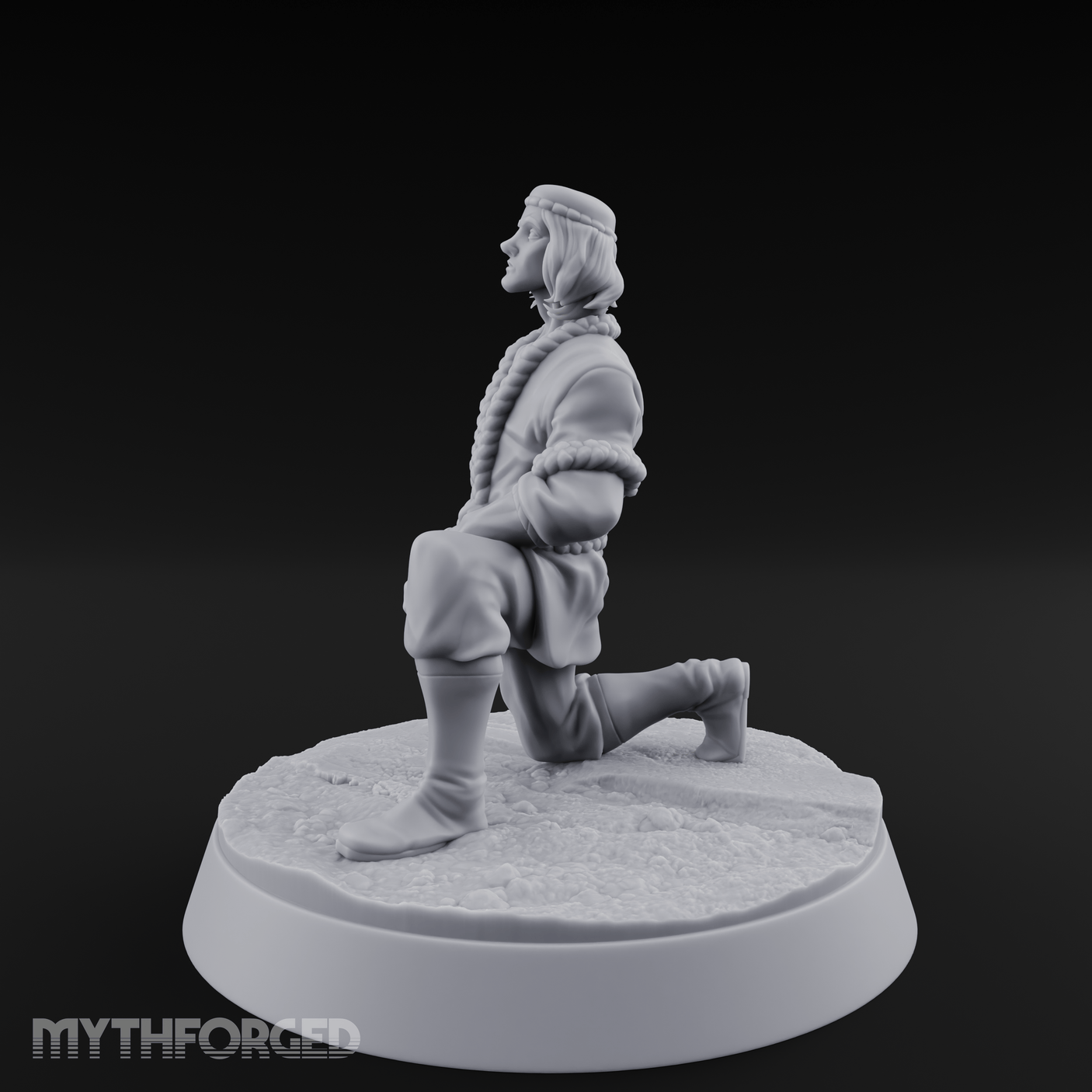 Kneeling In Contemplation Human Noble Miniature for Dungeons and Dragons, Pathfinder or other TTRPGs