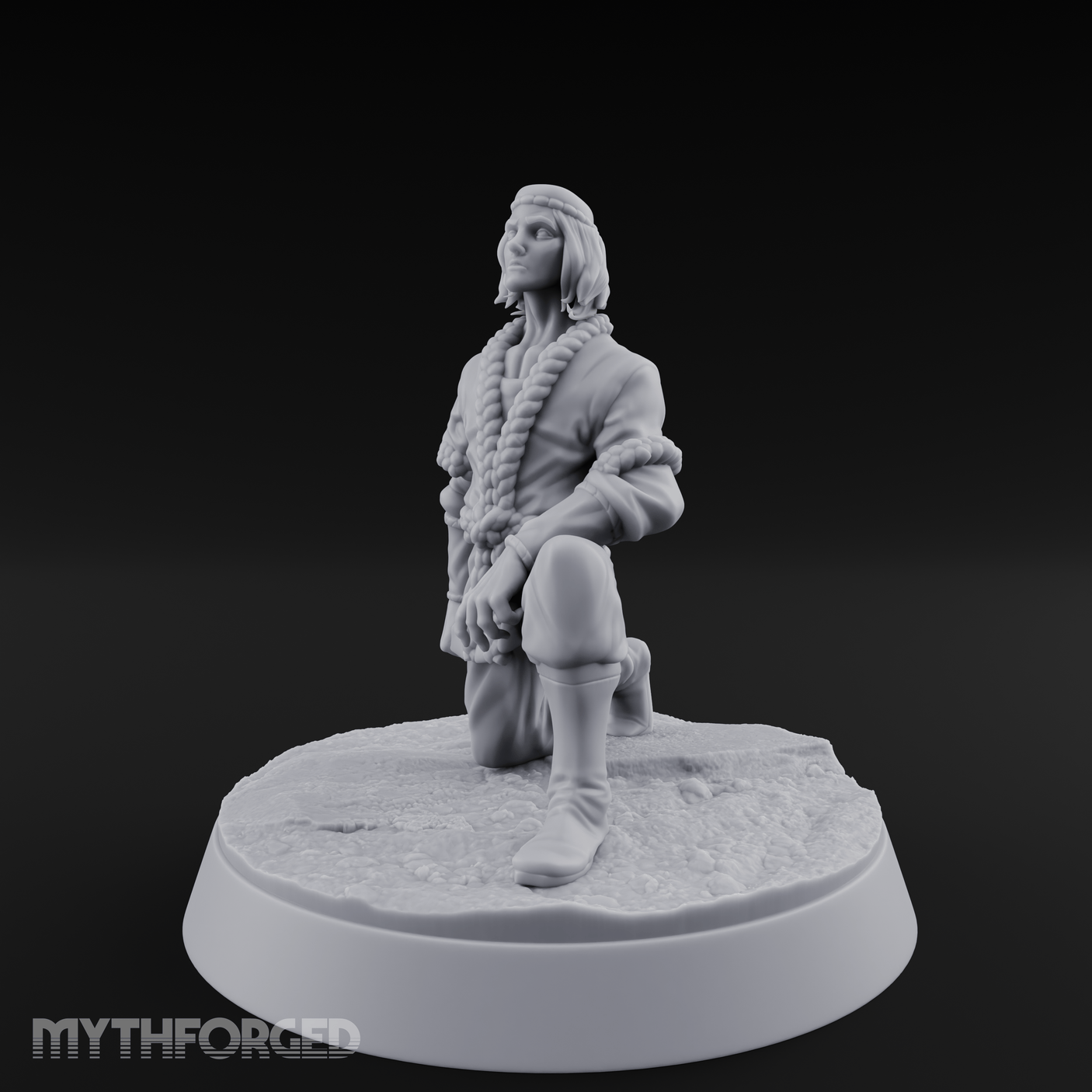 Kneeling In Contemplation Human Noble Miniature for Dungeons and Dragons, Pathfinder or other TTRPGs
